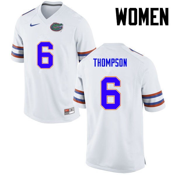 Florida Gators Women #6 Deonte Thompson College Football Jersey White